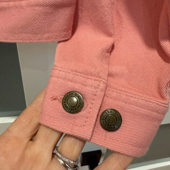 Lauren Ralph Lauren Pink Coral Jean Jacket size Medium - Picture 5 of 7